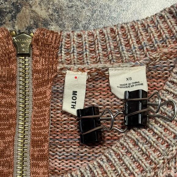 Moth Sweater Antia Cable Knit Swing Boho Cozy Romantic Minimalist Casual Size XS - Picture 3 of 7